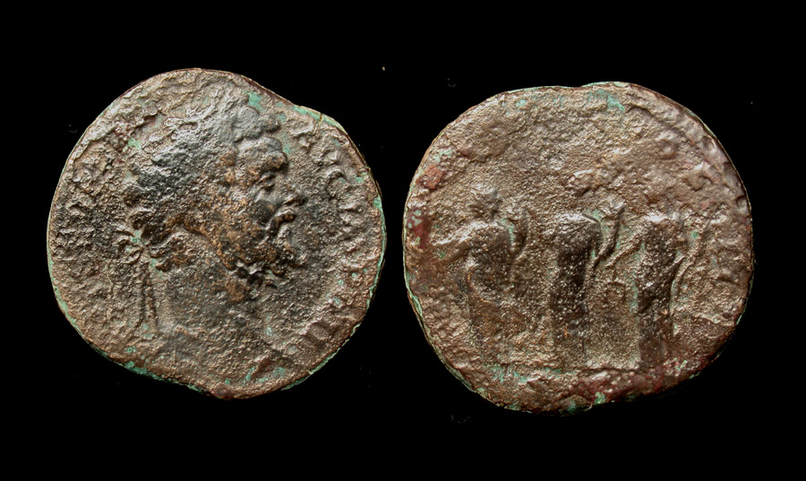 Septimius Severus, Sestertius, Three Monetas Sold!