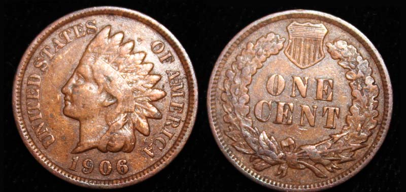US Indian Head Penny 1906