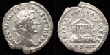 Antoninus Pius, Ar Denarius, Temple reverse Antoninus Pius, Ar Denarius, Temple reverse