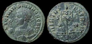 Licinius II (Jr) Victory on Globe Portrait, Rare 4! Licinius II (Jr) Victory on Globe Portrait, Rare 4!
