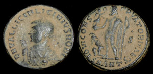 Licinius Jr with mappa, globe and sceptre Licinius Jr with mappa, globe and sceptre