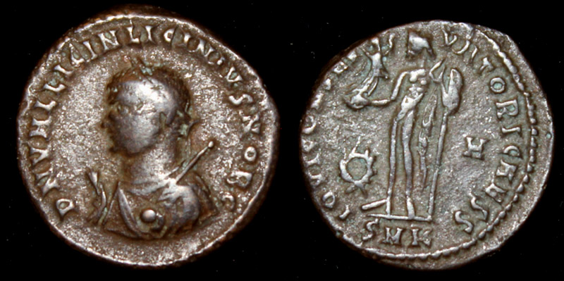 Licinius II (Jr), Mappa, globe and sceptre issue