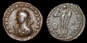 Licinius II (Jr), Mappa, globe and sceptre issue Licinius II (Jr), Mappa, globe and sceptre issue