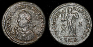 Licinius II (Jr), Mappa, globe and sceptre issue Licinius II (Jr), Mappa, globe and sceptre issue