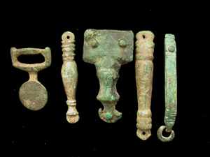 Belt Mounts, Five Assorted Types, ca. 1st-3rd Cent. Belt Mounts, Five Assorted Types, ca. 1st-3rd Cent.