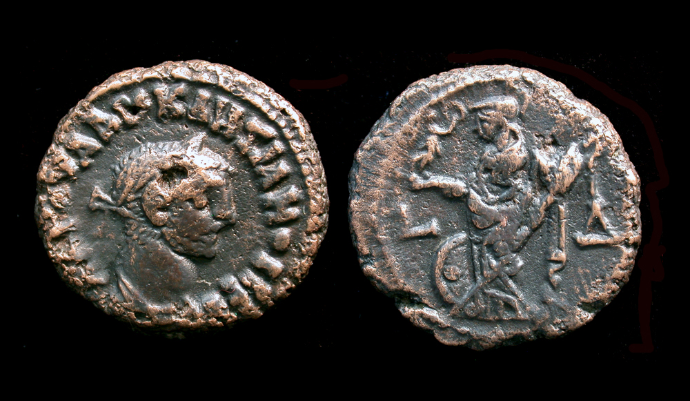 Alexandria, Diocletian, Æ Potin, Athena reverse