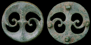 Strap Mount, Open-work, Pelta, c. 1st Cent. Strap Mount, Open-work, Pelta, c. 1st Cent.