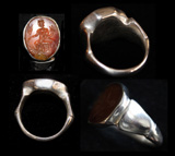 Ring, Roman, Silver with Carnelian Fortuna Intaglio, c. 3rd Cent Ring, Roman, Silver with Carnelian Fortuna Intaglio, c. 3rd Cent