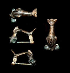 Brooch, zoomorphic dolphin, gold-gilt, ca. 1st-3rd Cent AD Brooch, zoomorphic dolphin, gold-gilt, ca. 1st-3rd Cent AD