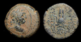 Seleucid, Antiochus VII, Isis Headdress, c. 138-129 BC Seleucid, Antiochus VII, Isis Headdress, c. 138-129 BC