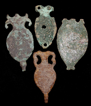 Strap Ends, Amphora, Variety 4-pack, 4th Cent Strap Ends, Amphora, Variety 4-pack, 4th Cent