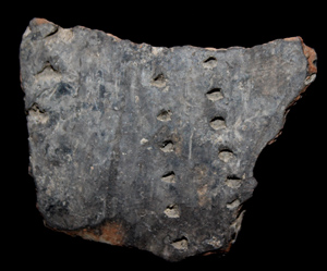 Black-burnished ware, cooking pot fragment, 1st-3rd Cent Black-burnished ware, cooking pot fragment, 1st-3rd Cent