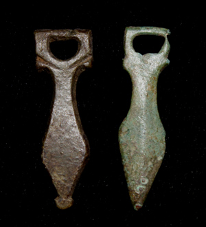 Strap Ends, Classic, Phallic, ca. 1st-2nd Cent. AD Strap Ends, Classic, Phallic, ca. 1st-2nd Cent. AD