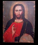 Russian Ikon, Jesus, Late 19th Cent., #1 Russian Ikon, Jesus, Late 19th Cent., #1