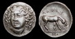 Larissa Drachm Greece 350-325 BC fine silver replica coin Larissa Drachm Greece 350-325 BC fine silver replica coin