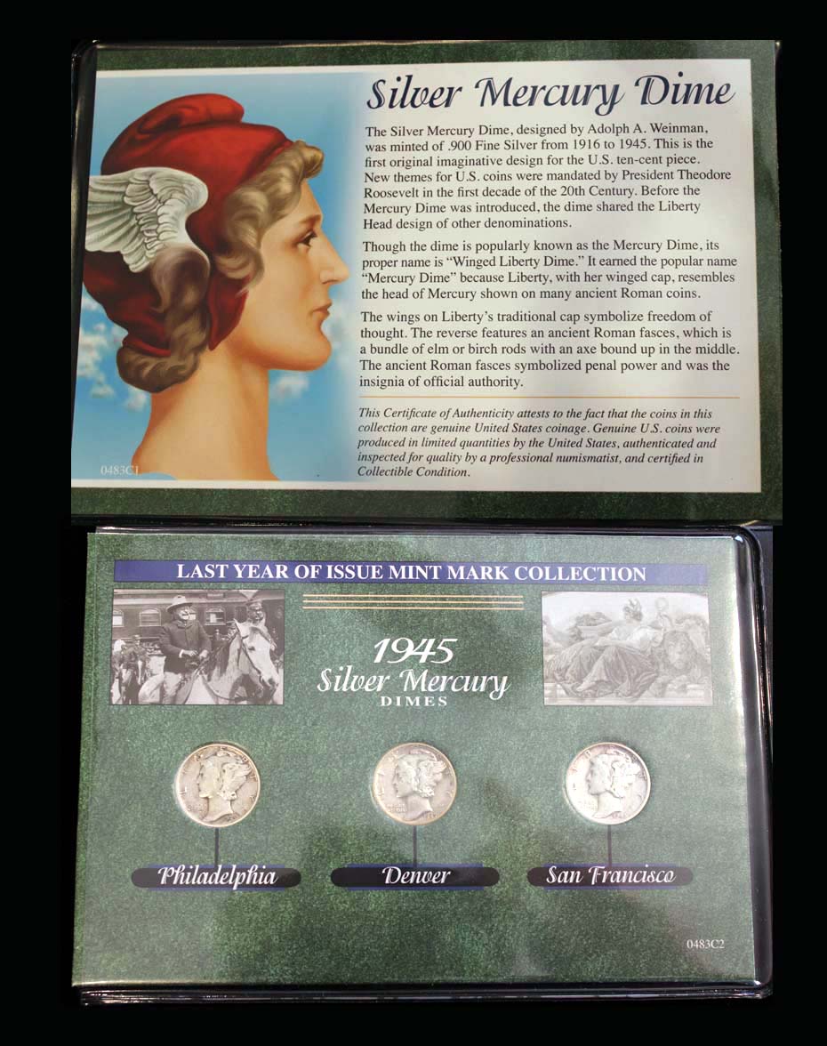 Last Year of Issue Series, Silver Mercury Dime, 1945