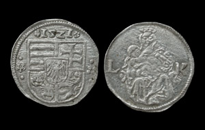 Hungary, Louis II, AR Denar, Madonna & Child Hungary, Louis II, AR Denar, Madonna & Child
