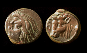 Panticapaeum, Old Satyr and Ox, 325 BC Panticapaeum, Old Satyr and Ox, 325 BC