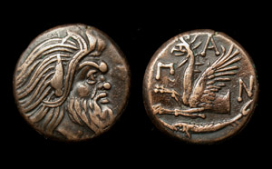 Panticapaeum, Old Satyr & Griffin, 310-303 BC Panticapaeum, Old Satyr & Griffin, 310-303 BC