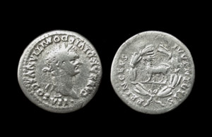 Domitian AR Denarius, Struck under Titus, c. 80 AD Scarce! Domitian AR Denarius, Struck under Titus, c. 80 AD Scarce!