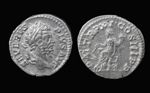 Septimius Severus AR Denarius, Fortuna reverse Septimius Severus AR Denarius, Fortuna reverse
