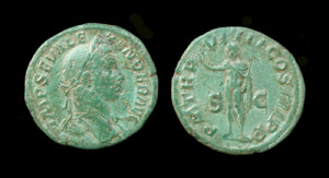 Severus Alexander Æ Sestertius, Sol Reverse Severus Alexander Æ Sestertius, Sol Reverse