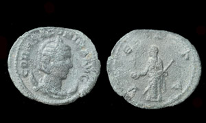 Salonina, Billon Antoninianus, Vesta reverse Salonina, Billon Antoninianus, Vesta reverse
