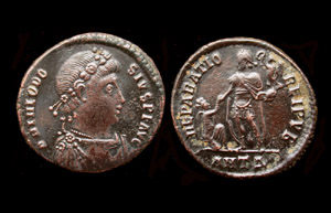 Valentinian II Æ 2, Reparatio, Antioch Mint Valentinian II Æ 2, Reparatio, Antioch Mint