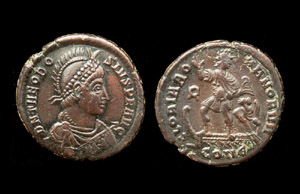 Theodosius I, Æ2, Roman Glory, Cons Mint Theodosius I, Æ2, Roman Glory, Cons Mint