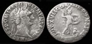 Domitian, AR denarius, Minerva reverse Domitian, AR denarius, Minerva reverse