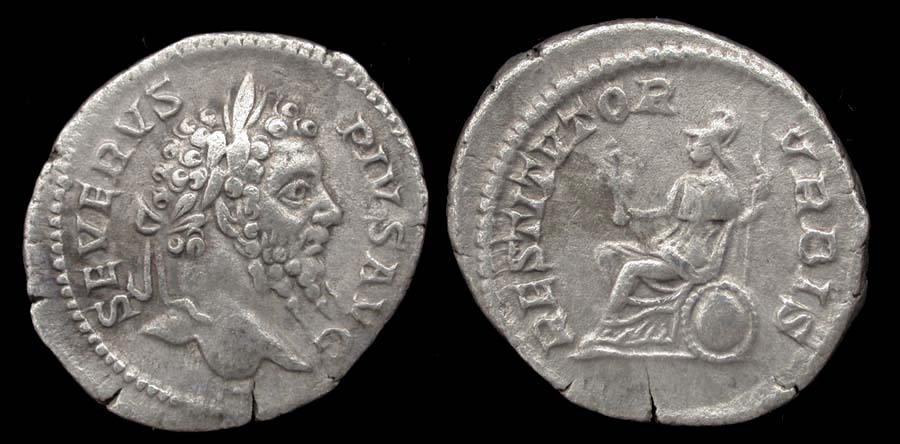 Septimius Severus Denarius, Roma reverse Septimius Severus Denarius, Roma reverse
