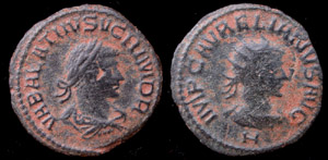 Aurelian and Vabalathus Æ Antoninianus Aurelian and Vabalathus Æ Antoninianus