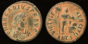 Arcadius Æ 2, Virtus, Antioch Mint Arcadius Æ 2, Virtus, Antioch Mint