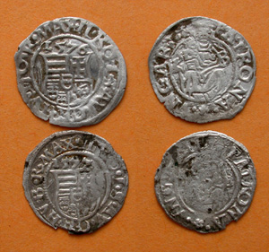 Hungary, Maximilian II, AR Denar, 1576 Hungary, Maximilian II, AR Denar, 1576