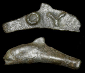 Olbia, Sarmatia, Cast Dolphin with ΘΥ reverse Olbia, Sarmatia, Cast Dolphin with ΘΥ reverse