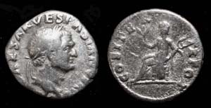 Vespasian AR Denarius, COS ITER, Pax reverse Vespasian AR Denarius, COS ITER, Pax reverse
