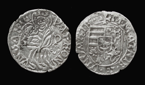 Hungary, Matthias Corvinus, AR Denar, Dracula Era Hungary, Matthias Corvinus, AR Denar, Dracula Era